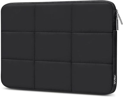 MOSISO 13-14 inch Laptop Case, 13.3 inch Puffy Laptop Sleeve Compatible with MacBook Air 13 13.3 13.6/Pro 13/14, HP, Dell, ASUS, Lenovo, Rectangle Quilted Puffer Computer Bag for Women, Black