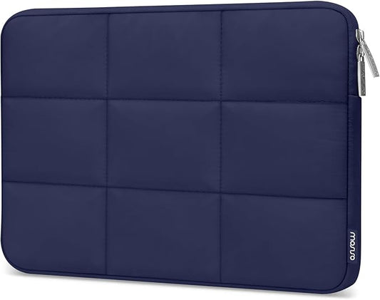 MOSISO 15-15.6 inch Laptop Case, 16 inch Puffy Laptop Sleeve Compatible with MacBook Pro 16 M4 M3 M2 M1, HP, Dell, ASUS, Lenovo Notebook, Rectangle Quilted Puffer Computer Bag for Women, Navy Blue