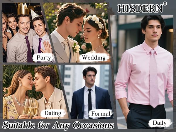 HISDERN Men Floral Ties Woven Classic 3.4" Necktie Set Formal Tie Pocket Square for Wedding with Handkerchief Gift Box