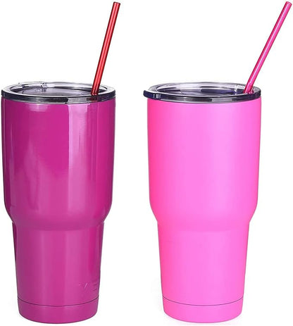 ALINK 35-Pack Tritan Hard Plastic Reusable Straws with Cleaning Brush, 10.5 in Long Thick Unbreakable Straws for 30 OZ Tumblers, Mason Jar, Yeti, Tervis