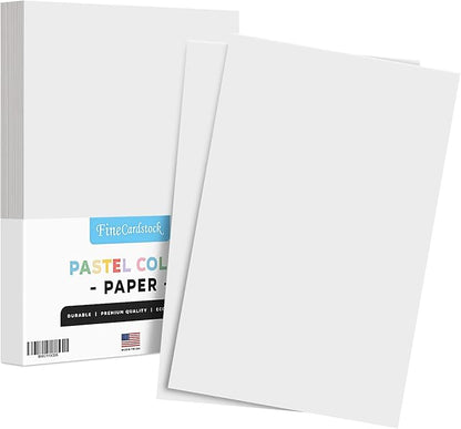 White Pastel Colored Paper - Perfect for Documents, Invitations, Posters, Flyers, Menus, Arts and Crafts | 11" x 17" | Regular 20lb Bond (75gsm) Paper - Smooth Finish | Bulk Pack of 100 Sheets
