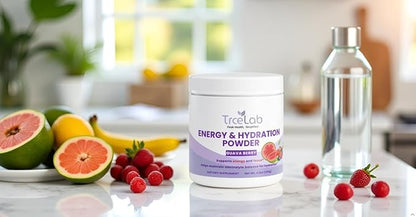 Natural Energy Drink Powder – Guava Berry Flavor – Electrolytes + Natural Caffeine Powder from Green Tea – No Sugar, Vegan, Keto-Friendly, 20 Servings (120 g)