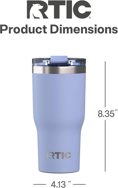 RTIC 30oz Essential Tumbler with Lid, Ceramic Lined, Insulated, Stainless Steel, Metal, Double Wall Vacuum-Insulation, Travel Cup for Iced Coffee, Tea, Hot and Cold Drink, Periwinkle