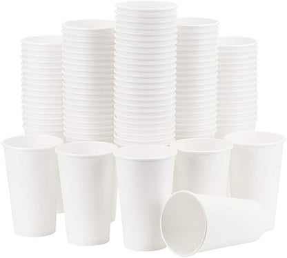 Made-In-USA 16 Ounce Disposable Hot Paper Cups, 1000 Count | Coffee Cups, Leak-Free Food Safe for Hot Drinks, White (16 oz)