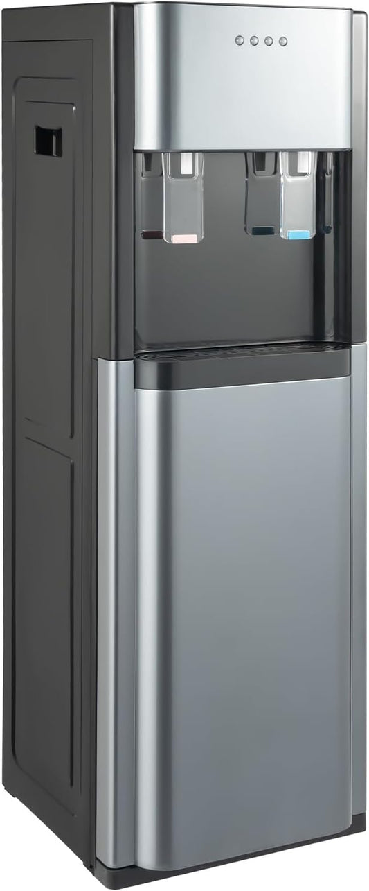 620W Bottom Loading Water Dispenser, Floor Standing Water Cooler for 5 Gallon Bottle, 3 Temperature Settings Water Jug (Hot, Cold & Room Water) for Home, Offices (Dark Gray)