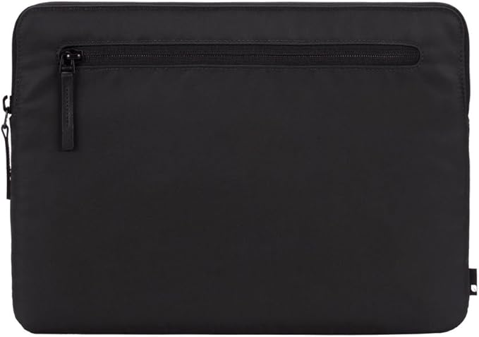 Incase Compact Laptop Sleeve with Flight Nylon - 16 Inch MacBook Pro and Laptop Case – Slim Computer Sleeve with Faux Fur Lining, Front Accessory Pocket with Zipper - Black