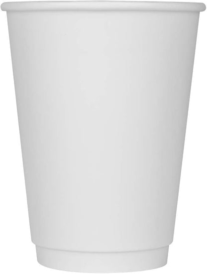 Karat 12 oz Double-Wall Insulated Coffee Cup [500 Count] White Disposable Paper Hot Cup - Rolled Rim for Hot Beverages, 90mm (C-KIC512W)