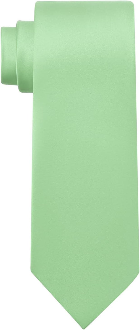 KOOELLE Men's Ties Solid Pure Color Plain Neckties Formal Black Ties For Men