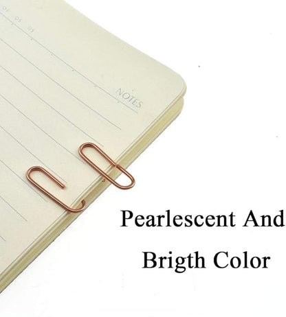 HAHIYO Paper Clips 1.1 inches (28mm) Length Rose Gold Paperclips Bright Colors Vinyl Coated Prevent Scratching Tearing The Pages Sturdy for Bookmark Organize Home Office School 150 Pack