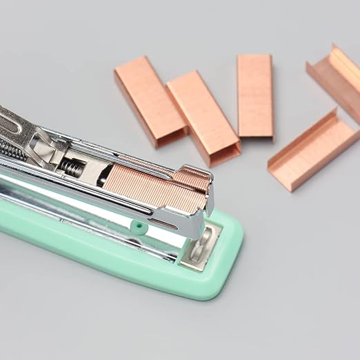 NatSumeBasics 4000 Rose Gold Staples - #10 Small Colored Staples for Mini Stapler, Tiny Staple Smaller Than Standard Staple (Rose Gold)