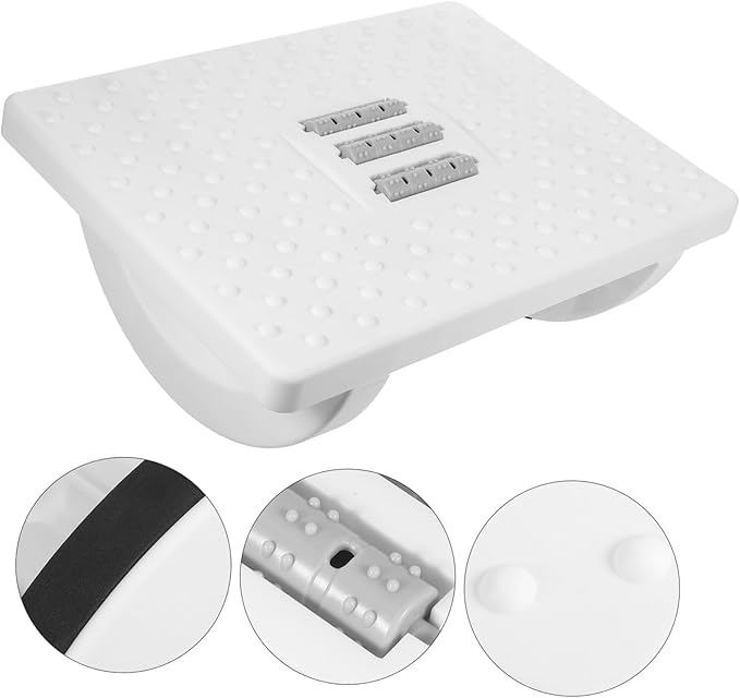 Non-Slip Office Foot Rest Stool Under Desk Raised Footrest for Fatigue Relief Multi-Functional Home Footstool for Seating -Bearing Foot Cushion in White
