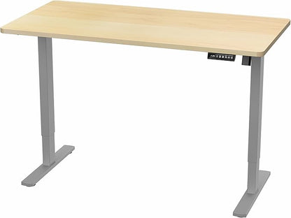 VIVO Electric 55 x 28 in Standing Desk, Memory Height Adjustment, 1B Series, One-Piece Light Wood Top, Gray Frame, DESK-KIT-1G55C