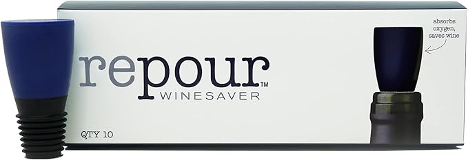 Repour Wine Saver and Stopper - Removes Oxygen, Preserving and Keeping Wine As Fresh As The Day The Bottle Was Opened (10-Pack)