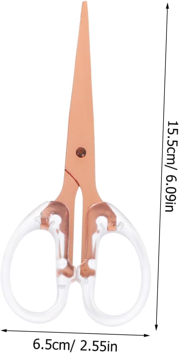 STOBAZA Portable Rose Gold Office Scissors Lightweight Aluminum Alloy Paper Cutting Tool for Students Scrapbooking and Crafting with Ergonomic Non-slip Design