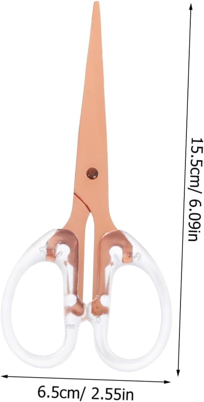STOBAZA Portable Rose Gold Office Scissors Lightweight Aluminum Alloy Paper Cutting Tool for Students Scrapbooking and Crafting with Ergonomic Non-slip Design