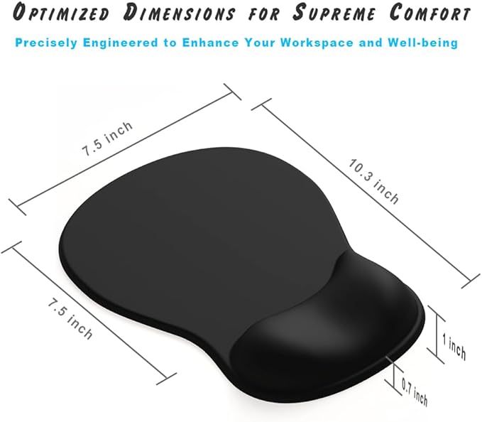 ErgoComfort Gel Wrist Rest Mouse Pad-Ergonomic Office Mousepad with Wrist Support-Non-Slip, Design Desk Accessories Mat for Home&Game Decor (08Cream Marble)
