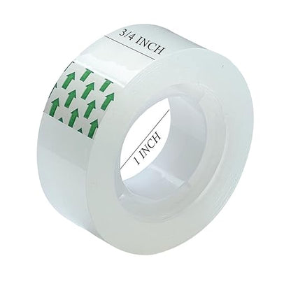 24 Rolls Transparent Tape, Clear Tape Refills for Dispenser, Tear by Hand, 3/4-Inch Clear Tape Refill Roll for Gift Wrapping,Office, Home, School