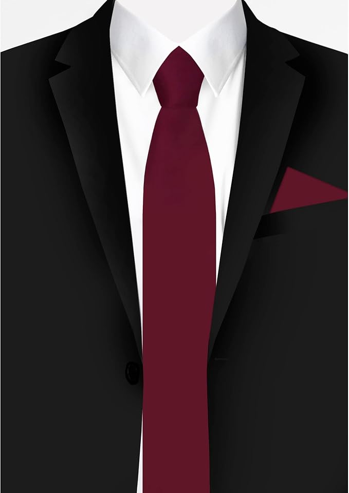 Jacob Alexander Men's Slim Width 2.75" Solid Color Tie