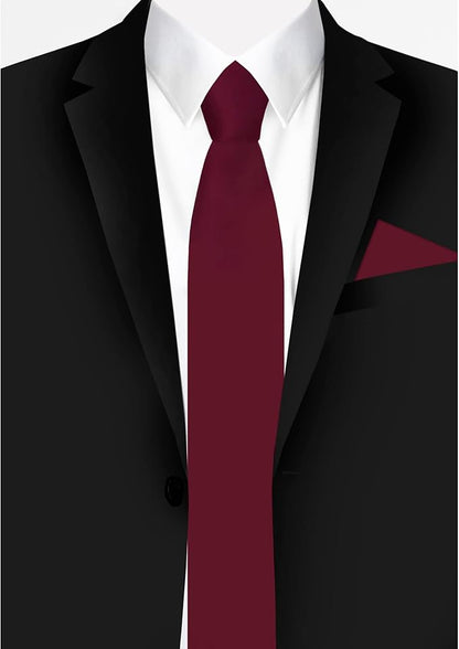 Jacob Alexander Men's Slim Width 2.75" Solid Color Tie