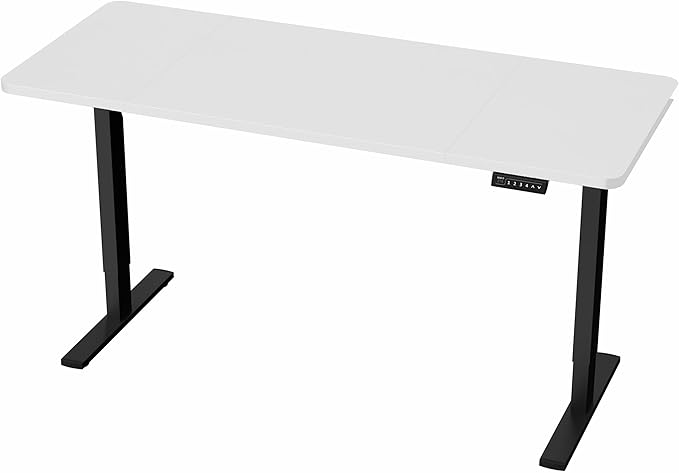 VIVO Electric 60 x 30 in Standing Desk, Memory Height Adjustment, 1B Series, White Top Black Frame, DESK-KIT-1B6W-30