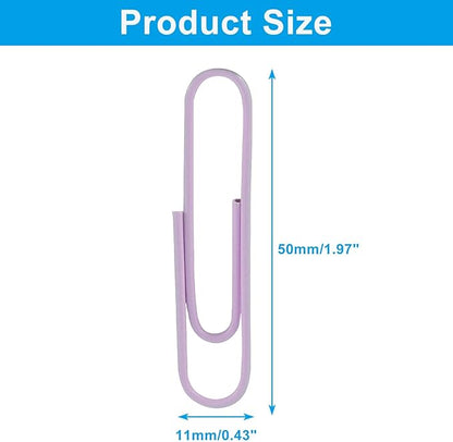 100Pcs 2 Inch Large Paper Clips, Lavender Coated Jumbo Reusable Big Paperclips for Office School Home Document Organizing
