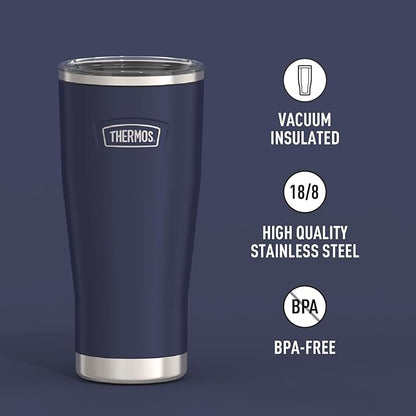 THERMOS ICON SERIES, Stainless Steel Tumbler with Slide Lock, 24 Ounce, Mystic Navy