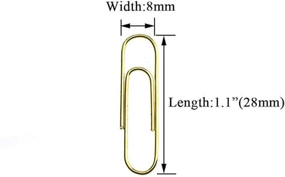 HAHIYO Paper Clips Sturdy 1.1 inches Length 300 Pack Paperclips Heavy Duty Tight Grip Rust Proof Reusable Metal Bright Rose Gold for Home Office School