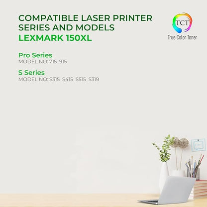 TCT Compatible Ink Cartridge Replacement for Lexmark 150XL 150XLBK 14N1614 Black High Yield Works with Lexmark Pro 715 915, S315 S415 S515 Printers (750 Pages) - 2 Pack