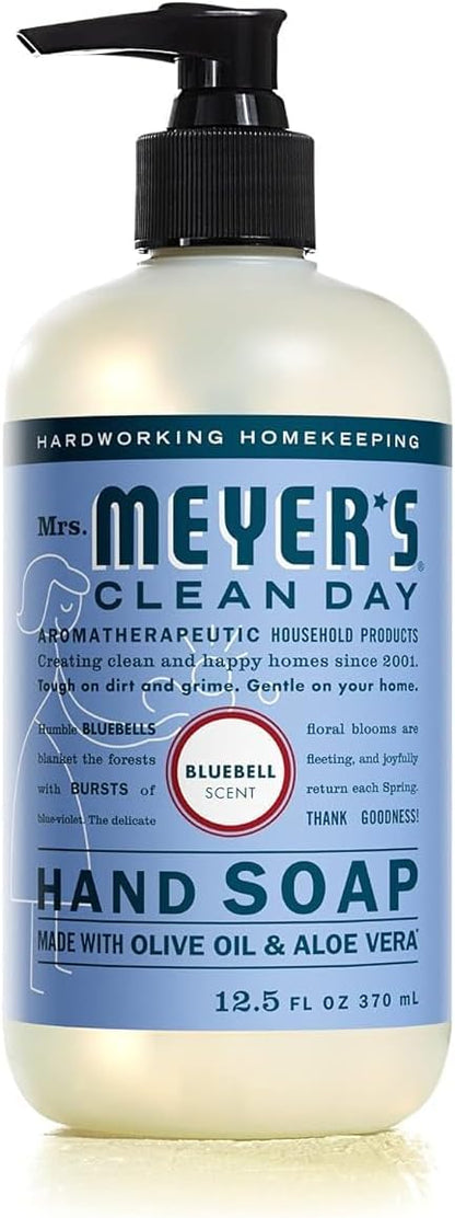 MRS. MEYER'S CLEAN DAY Hand Soap, Made with Essential Oils, Biodegradable Formula, Bluebell, 12.5 fl. oz - Pack of 6
