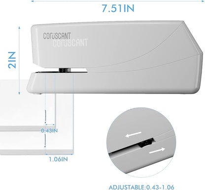 Coruscant Electric Stapler, Automatic Stapler, Heavy Duty，25 Sheet, Store 210 Staples，Includes 2000 Staples and 1 Staple Remover. Electric Desktop AC or Battery Powered for Home/Office Use