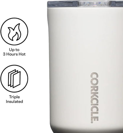 Corkcicle Pure Taste Mug - Stainless Steel Insulated Coffee Cup With Lid - Non-Slip Silicone Base - Ceramic Interior Coating - Durable Travel Mug - Dishwasher Safe - 16 oz - Latte/Oat Milk