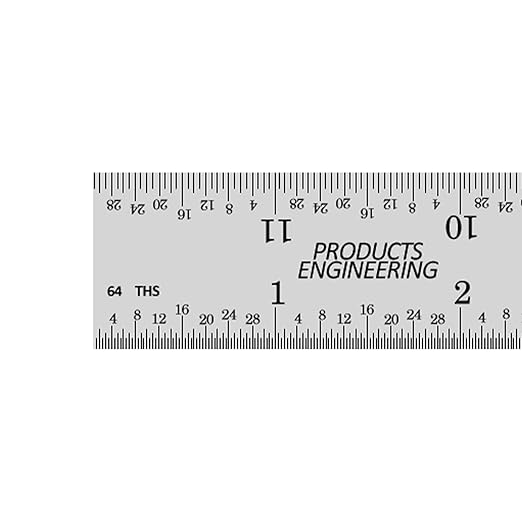 PEC Tools 12" Rigid Metal Ruler (5 Pack), Made from Premium Stainless Steel, 4R Graduation (1/8", 1/16", 1/32", 1/64"), Fully Hardened and Tempered Machinst Rule, Made in USA