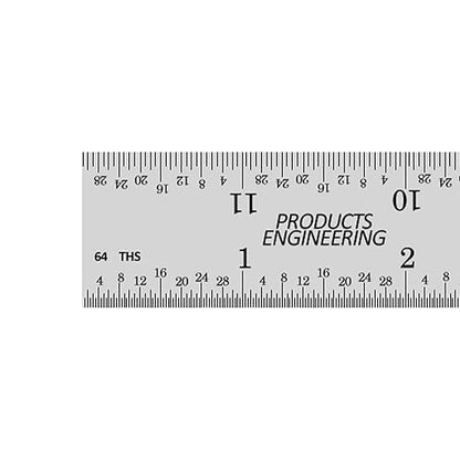 PEC Tools 12" Rigid Metal Ruler (5 Pack), Made from Premium Stainless Steel, 4R Graduation (1/8", 1/16", 1/32", 1/64"), Fully Hardened and Tempered Machinst Rule, Made in USA