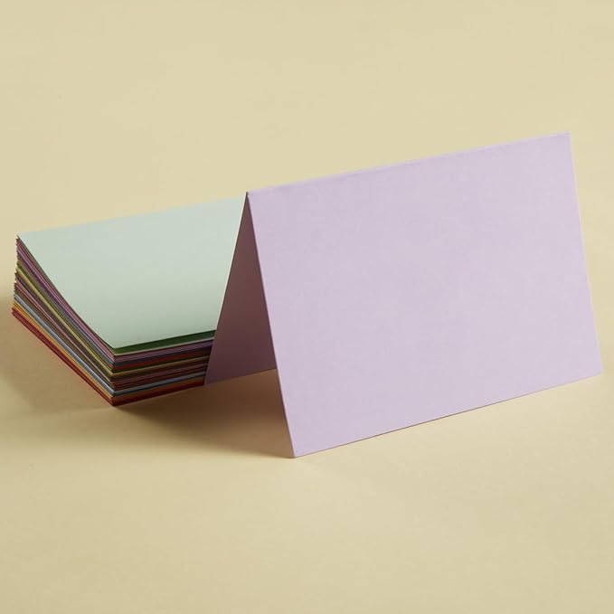 50 Pack Blank Cards Folded Cardstock Thank You Blank Greeting Cards for Invitations, Wedding, Greeting Cards, All Occasion DIY (Multicolor, 3x5)