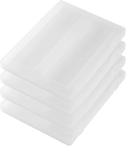 4Pcs Clear Plastic File Box A4 File Document Box Portable Project Case Paper Storage Container for Magazine, Scrapbook, Office School Document Organizer