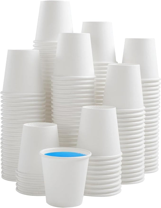 300 Count 3 oz Bathroom Cups, Disposable Mouthwash Cup, Small White Paper Cups, 3 Ounce Mini Espresso Cups, Ideal for Bathroom, Travel, Picnic
