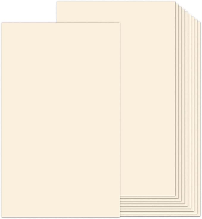 8.5x14 Cream Cardstock Blank Cover Stock Thick Paper 100 Sheets, Goefun 80lb Heavyweight Legal Cardstock Printer Paper For Arts and Crafts, Posters, Brochures, Menus