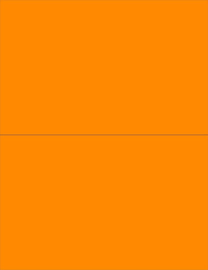 NextDayLabels - 8-1/2 x 11 Neon Color High Light Fluorescent Labels for Laser & Inkjet Printer (Orange Fluorescent, 8-1/2" x 5-1/2" - 2 Per Page | 50 Labels)