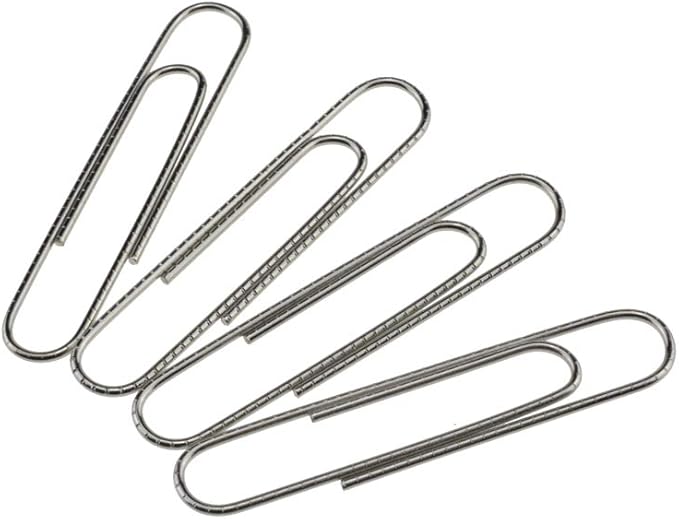 HAHIYO Paperclips Nonskid Large Sturdy 2” Length Paper Clips with Ridges Non Skid Heavy Duty Tight Grip Thick Rust Proof Reusable Metal Bright Silver for Home Office School 100 Pack