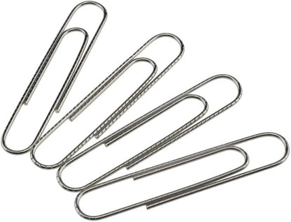 HAHIYO Paperclips Nonskid Large Sturdy 2” Length Paper Clips with Ridges Non Skid Heavy Duty Tight Grip Thick Rust Proof Reusable Metal Bright Silver for Home Office School 100 Pack