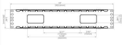Raising Electronics 19 Inch 2U Rack Mount Cable Management Unit 12 Slots with Panel Plastic