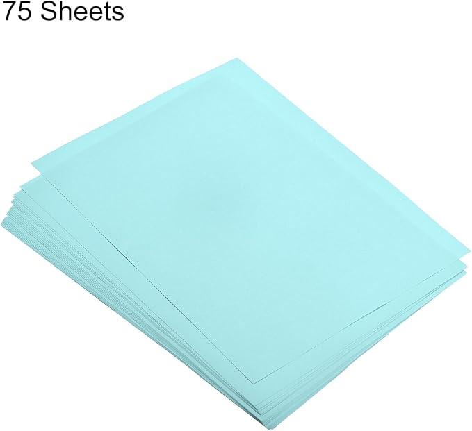 MECCANIXITY 75 Sheets A4 Colored Print Copy Paper 5.8" x 8.3" Origami Paper Printer Paper 80gsm for Printing, Document Copying, Art Craft,Light Blue
