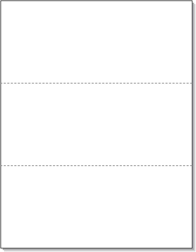 NextDayLabels - Pack of 500 Sheets, 8-1/2 x 11" Letter Size Perforated Paper (White, Perf @ 3-2/3" and 7-1/3")