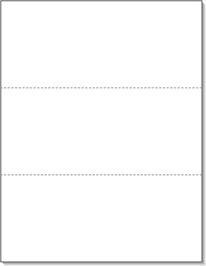 NextDayLabels - Pack of 500 Sheets, 8-1/2 x 11" Letter Size Perforated Paper (White, Perf @ 3-2/3" and 7-1/3")