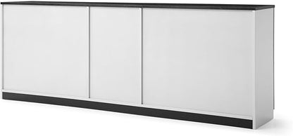ZURI Furniture Reagan Modern Polished Storage & Filing Cabinet Credenza - Black