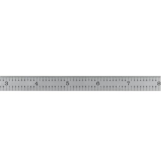 PEC Tools 12-Inch Flexible Metal Ruler, High-Quality Carbon Steel with Satin Chrome Finish, 3R Graduation (1/32", 1/64", 1/10", 1/50"), Fully Hardened and Tempered, Made in USA