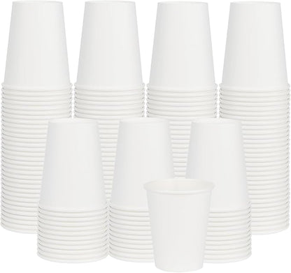 Coffee Cups 8 oz 400 Pack, Disposable Paper Cups 8 oz, White Paper Hot Coffee Cups Suitable for Party, Picnic, Travel, and Events