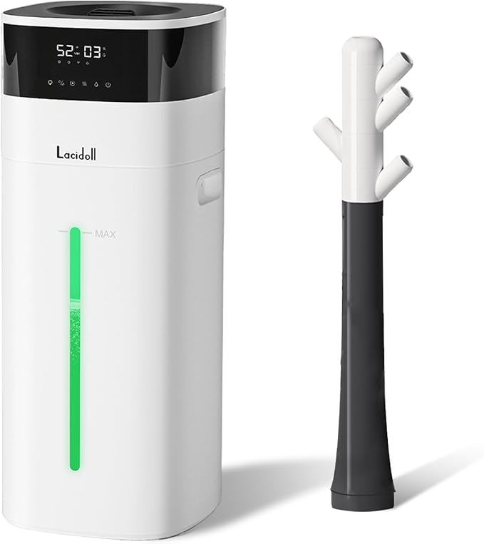 Cool and Warm Mist Humidifier for Large Room, 5.3 Gallon/20L, Top Fill, White