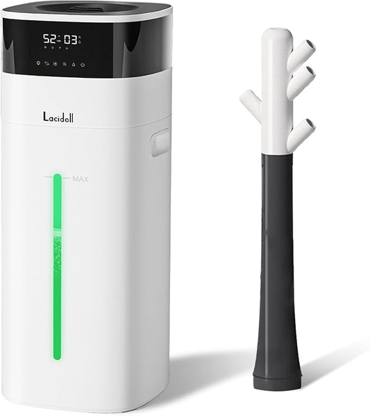 Cool and Warm Mist Humidifier for Large Room, 5.3 Gallon/20L, Top Fill, White