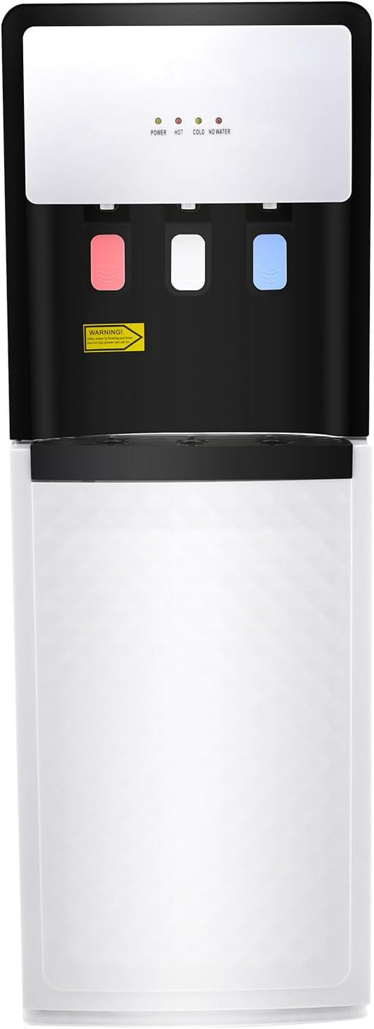 Water Coolers Water Dispenser Cold Hot Dispenser, Modern Powerful Electric Water Cooler Dispenser Bottom Loading for Home, Office, Gyms (White Bottom Load)